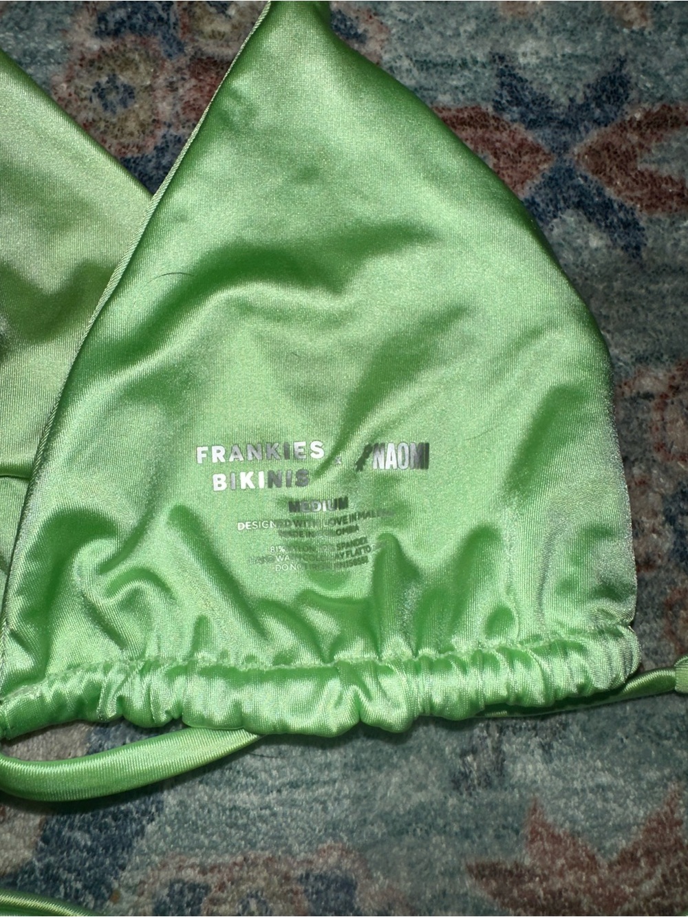 Frankie’s Bikinis x Naomi satin green bikini set! - Picture 3 of 4